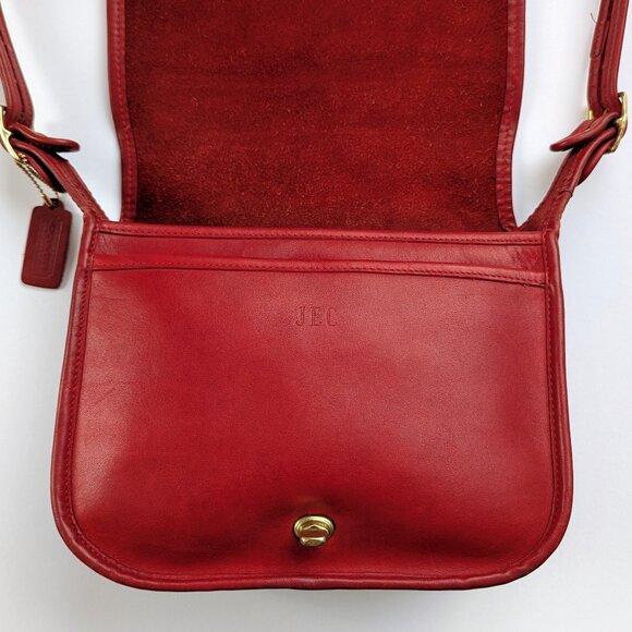 Vintage Coach NYC Small Shoulder Bag 9530 Red Larger Variation - Picture 11 of 16